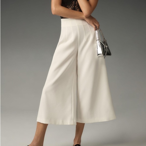 Anthropologie Maeve Clean Crop Wide-Leg Pants NWT Sz 00 - Picture 2 of 11